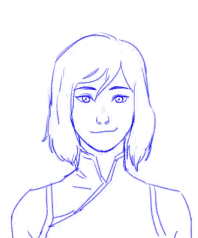 A picture of Jiang from the avatar the last airbender comics. She is looking to her left with a mean mug on her face.